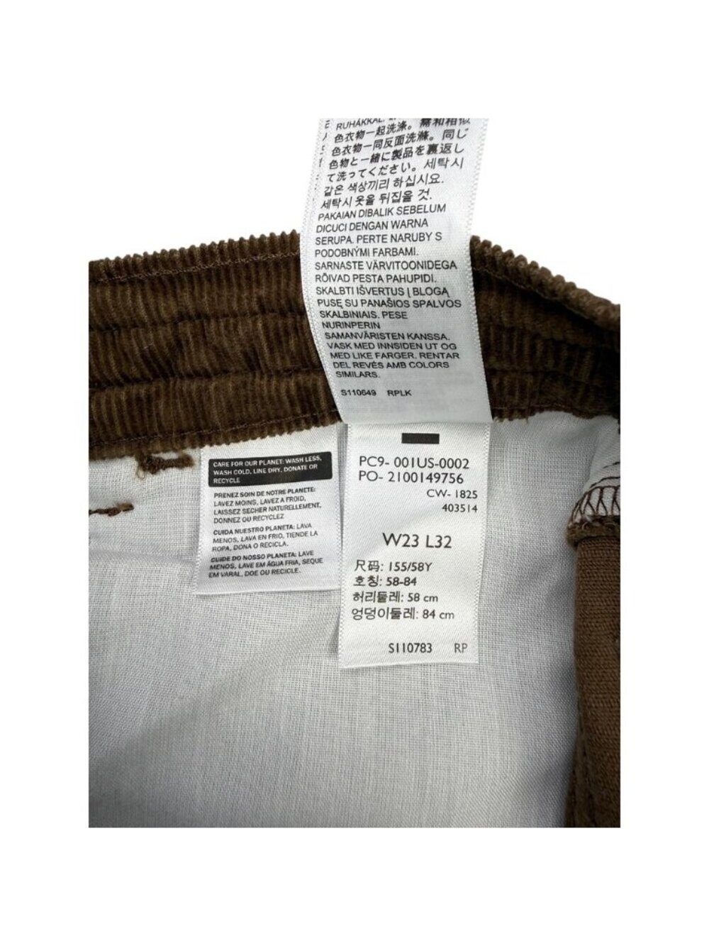 Levi's Ribcage Braided Wide Leg Corduroy Jeans Carafe Brown - Picture 7 of 9
